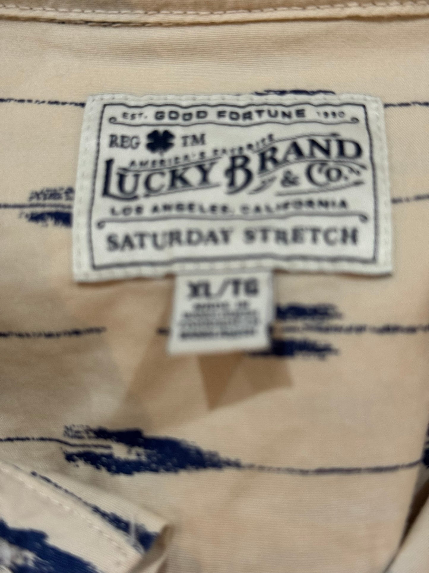Lucky Brand Saturday Stretch Beige Shirt