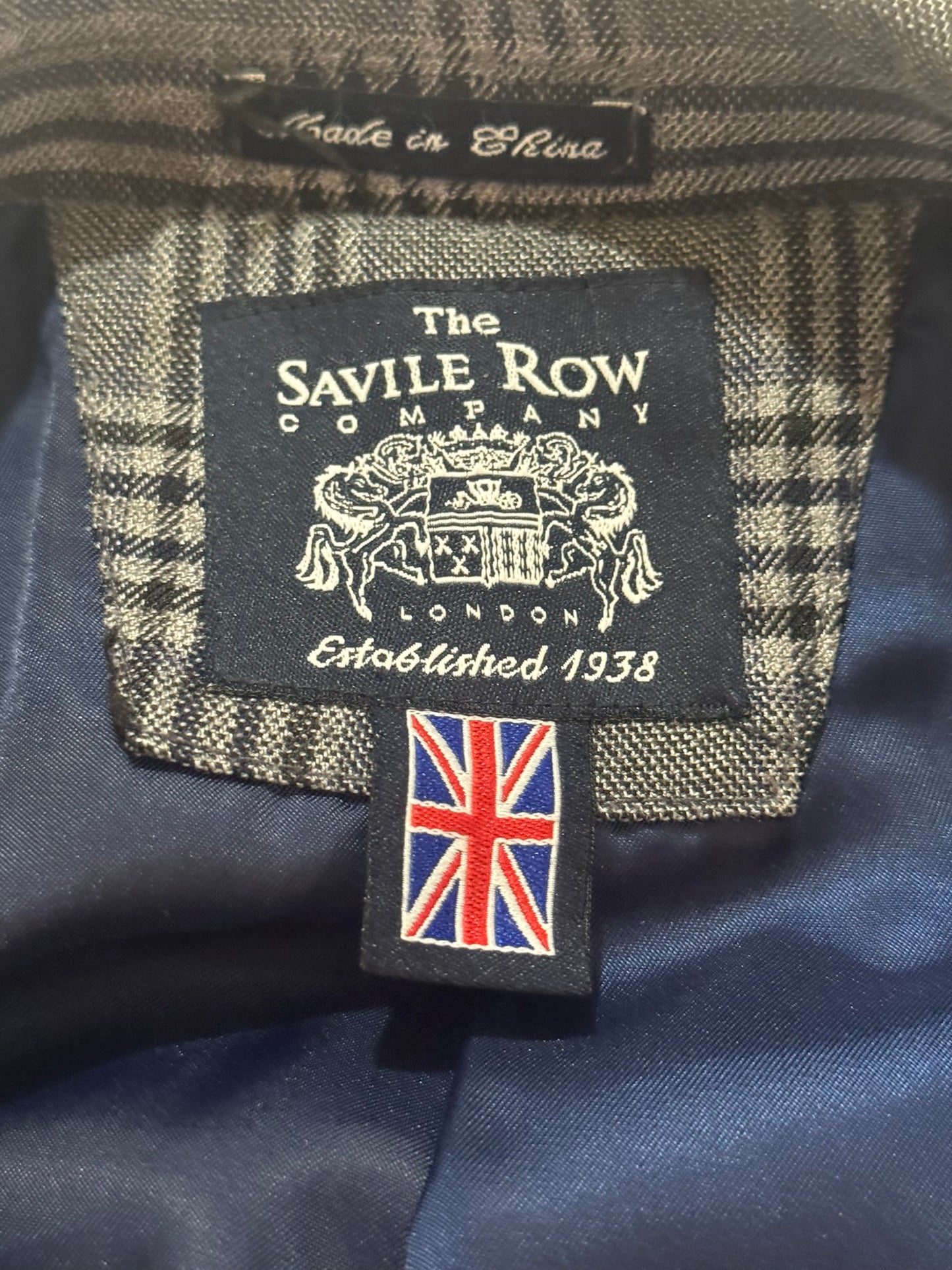 The Savile Row Company Gray Plaid Blazer