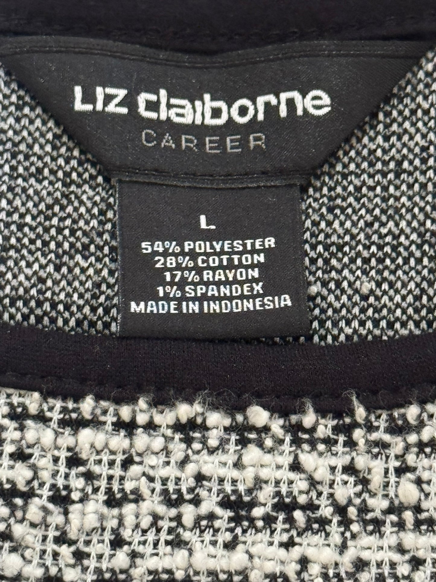 Liz Claiborne Black-White Knit Sweater