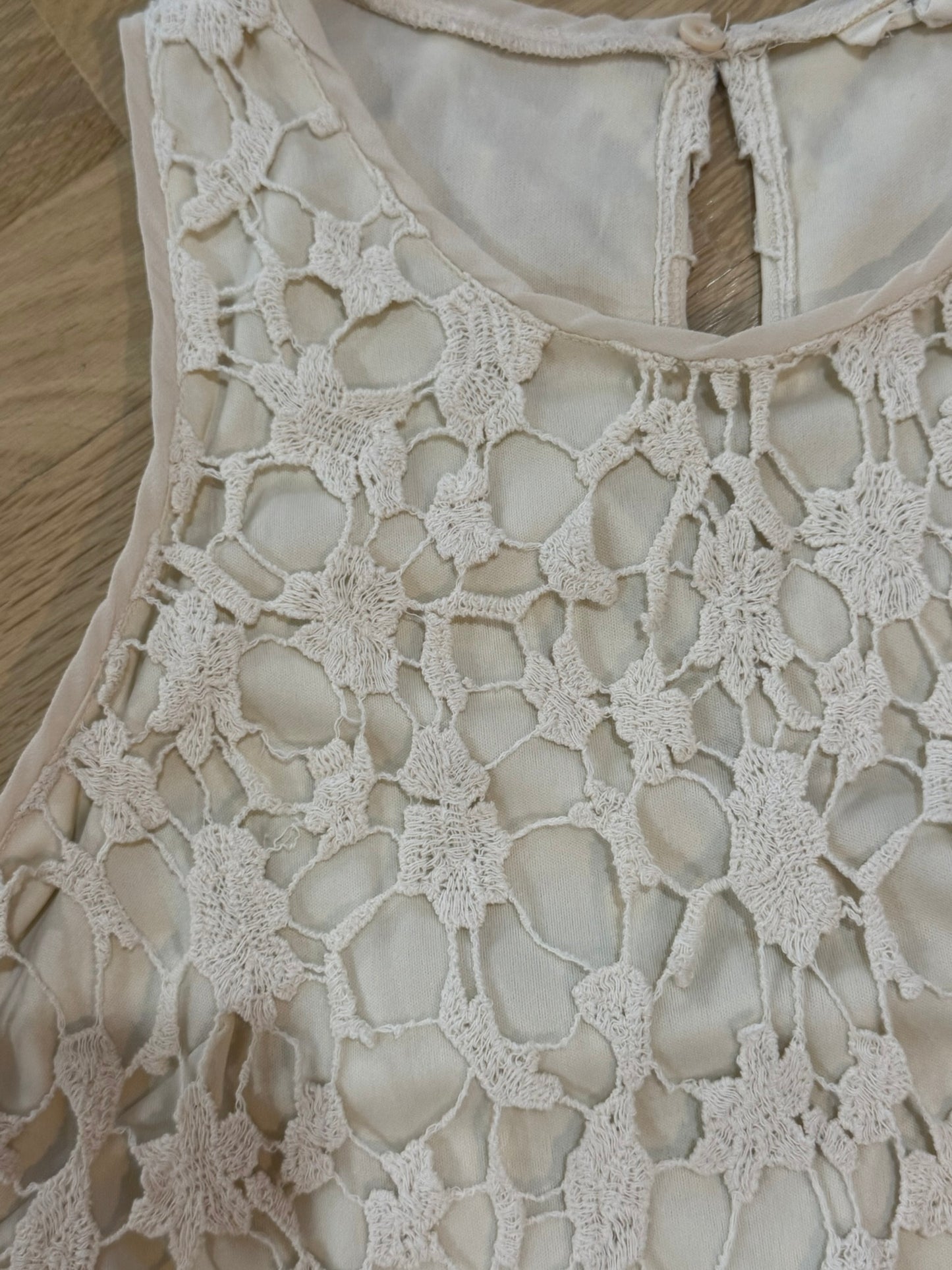 Adiva Ivory Crochet Overlay Top