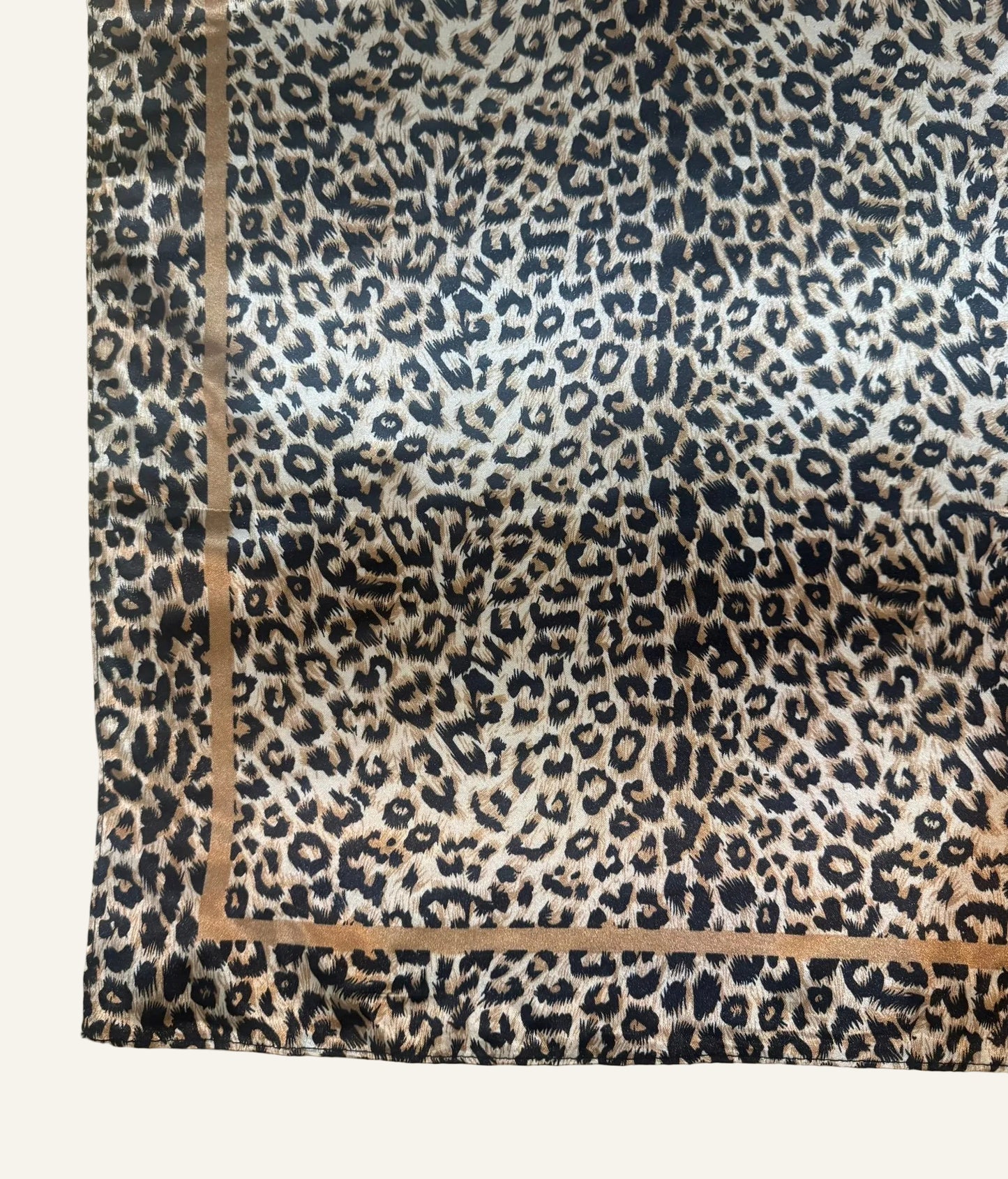 Leopard Print Silk/Satin Scarf - 90 X 90 cm