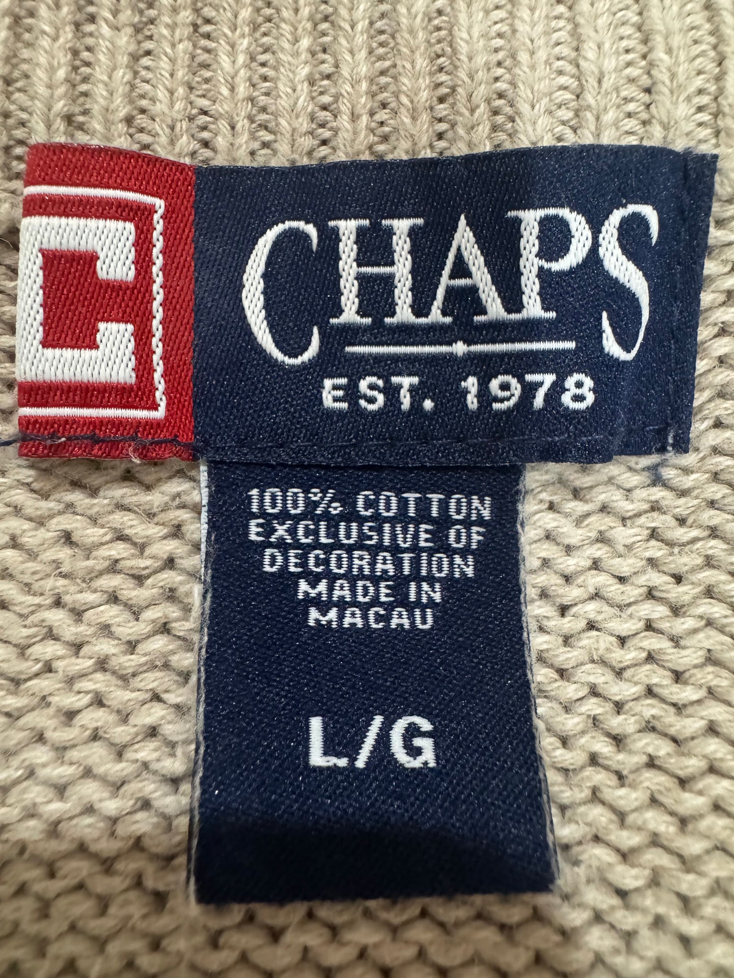 Chaps Gray Quarter-Zip Sweater