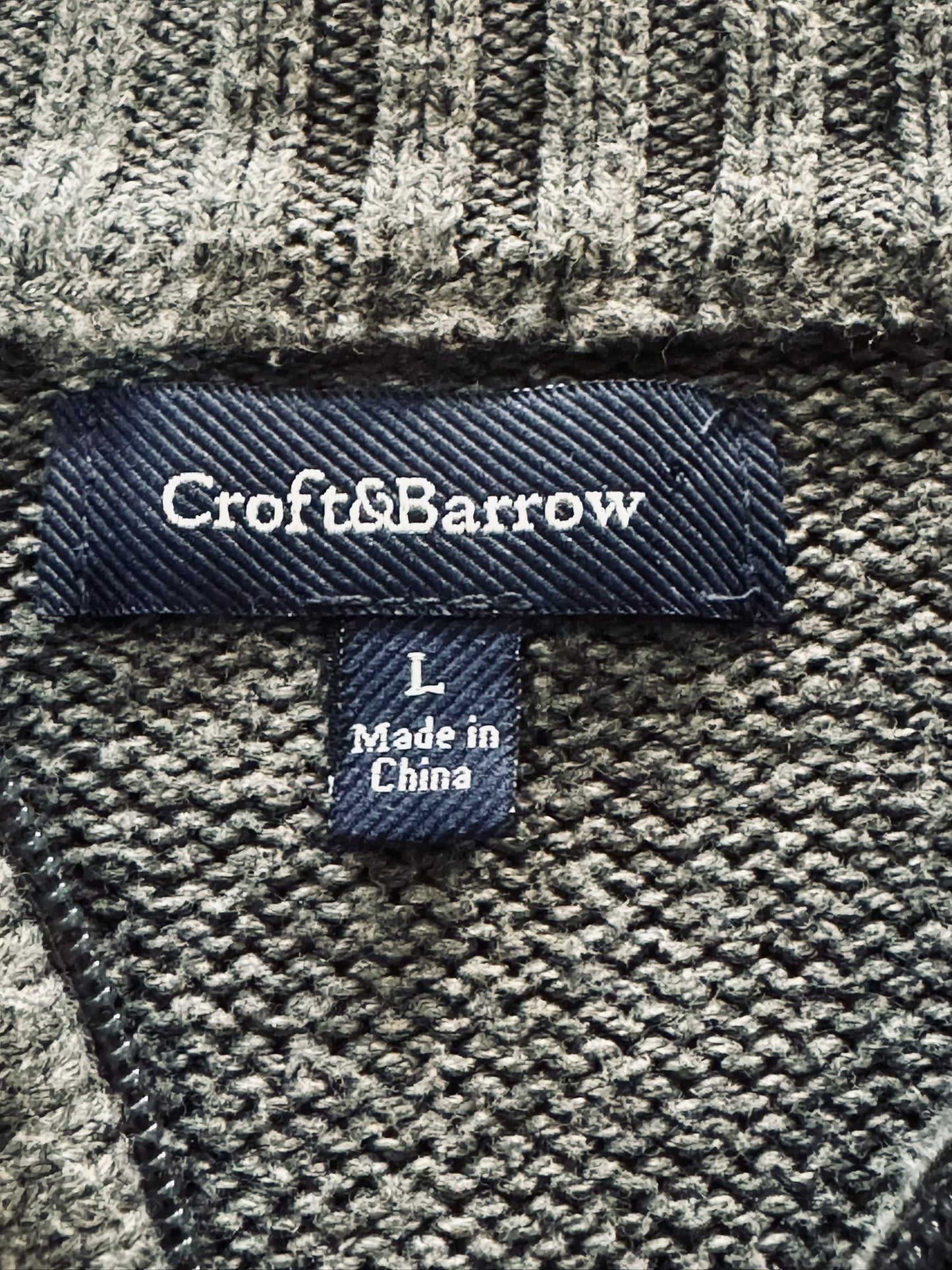 Croft & Barrow Gray Quarter-Zip Sweater