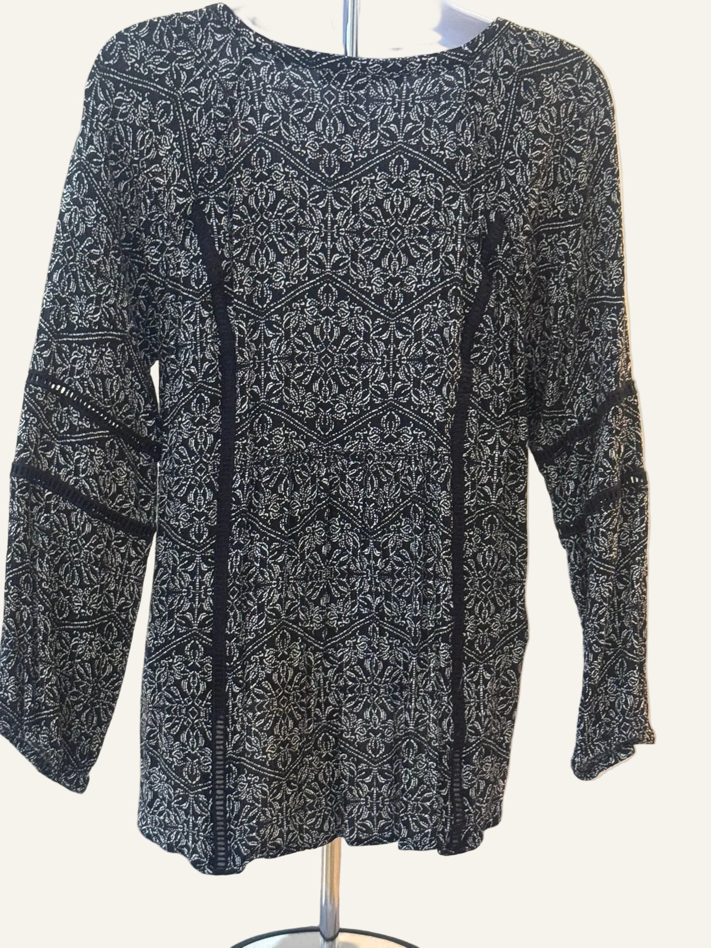 Daniel Rainn Black Tassel Tie Top