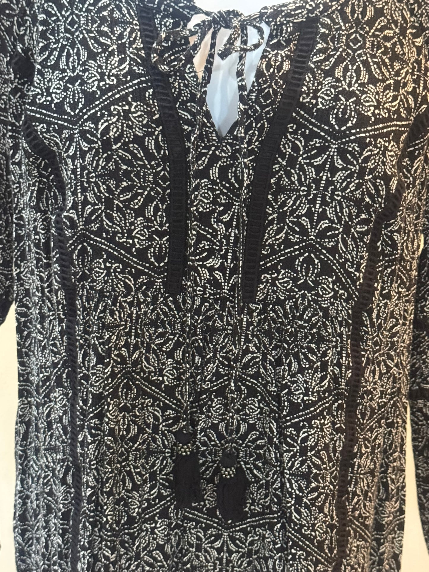 Daniel Rainn Black Tassel Tie Top