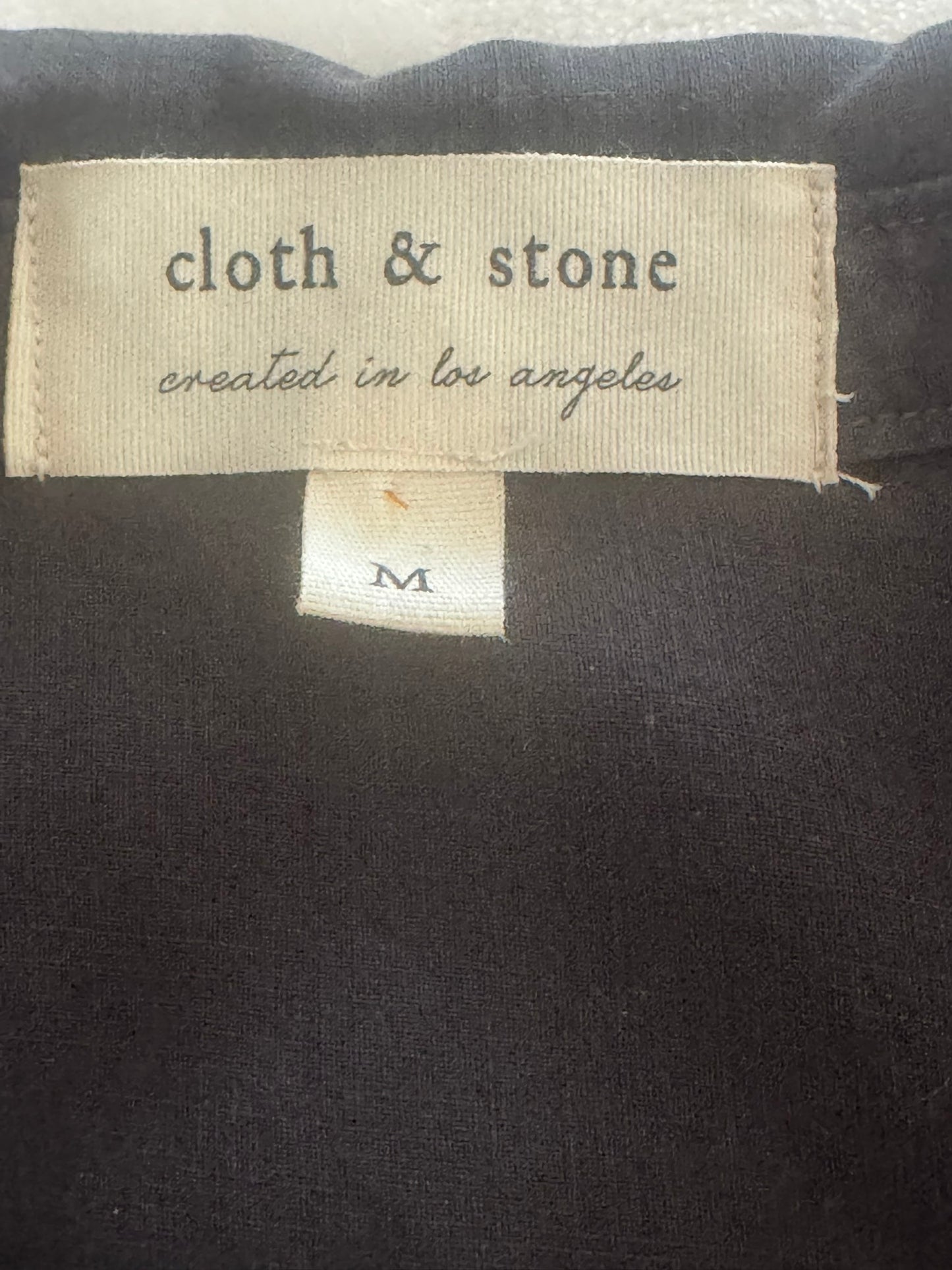 Cloth & Stone Black Fringed-Hem Lyocell Shirt