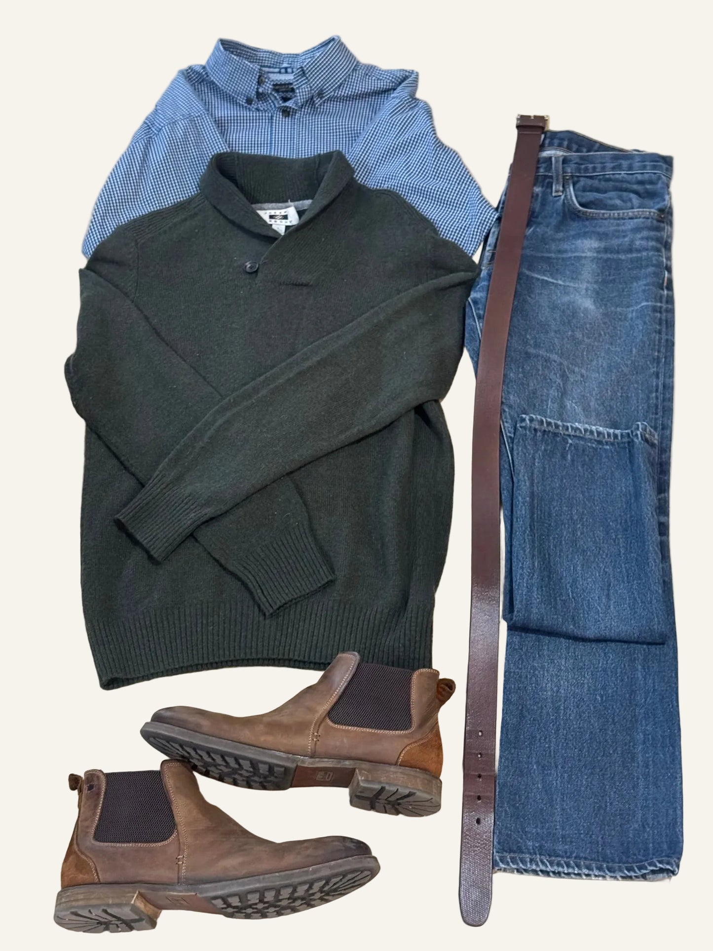 Joseph Abboud Green Shawl Collar Sweater