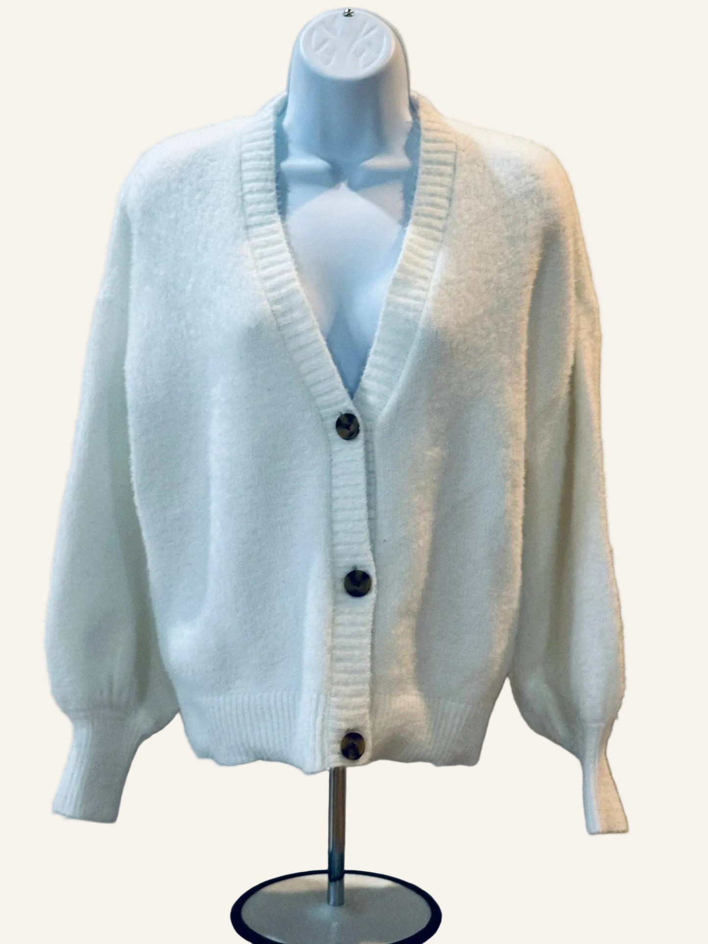 Joi White Cardigan Sweater