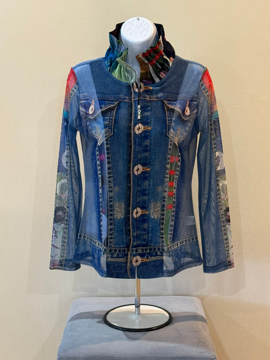 Damee Denim Multi-Color Style Sheer Jacket