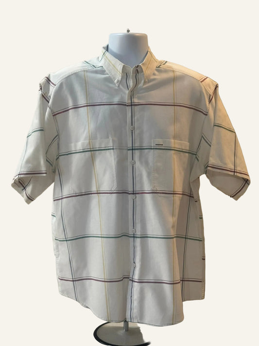 Claiborne White Multicolor Plaid Shirt