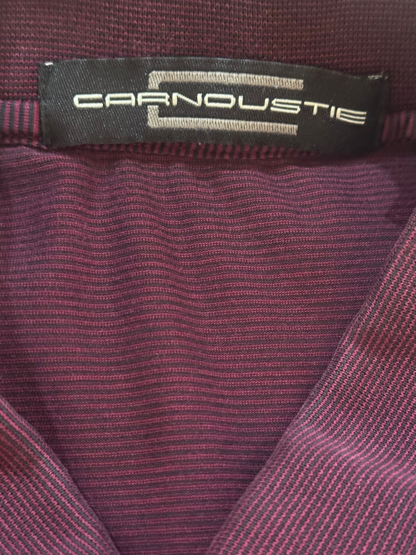 Carnoustie Striped Wine Polo Shirt