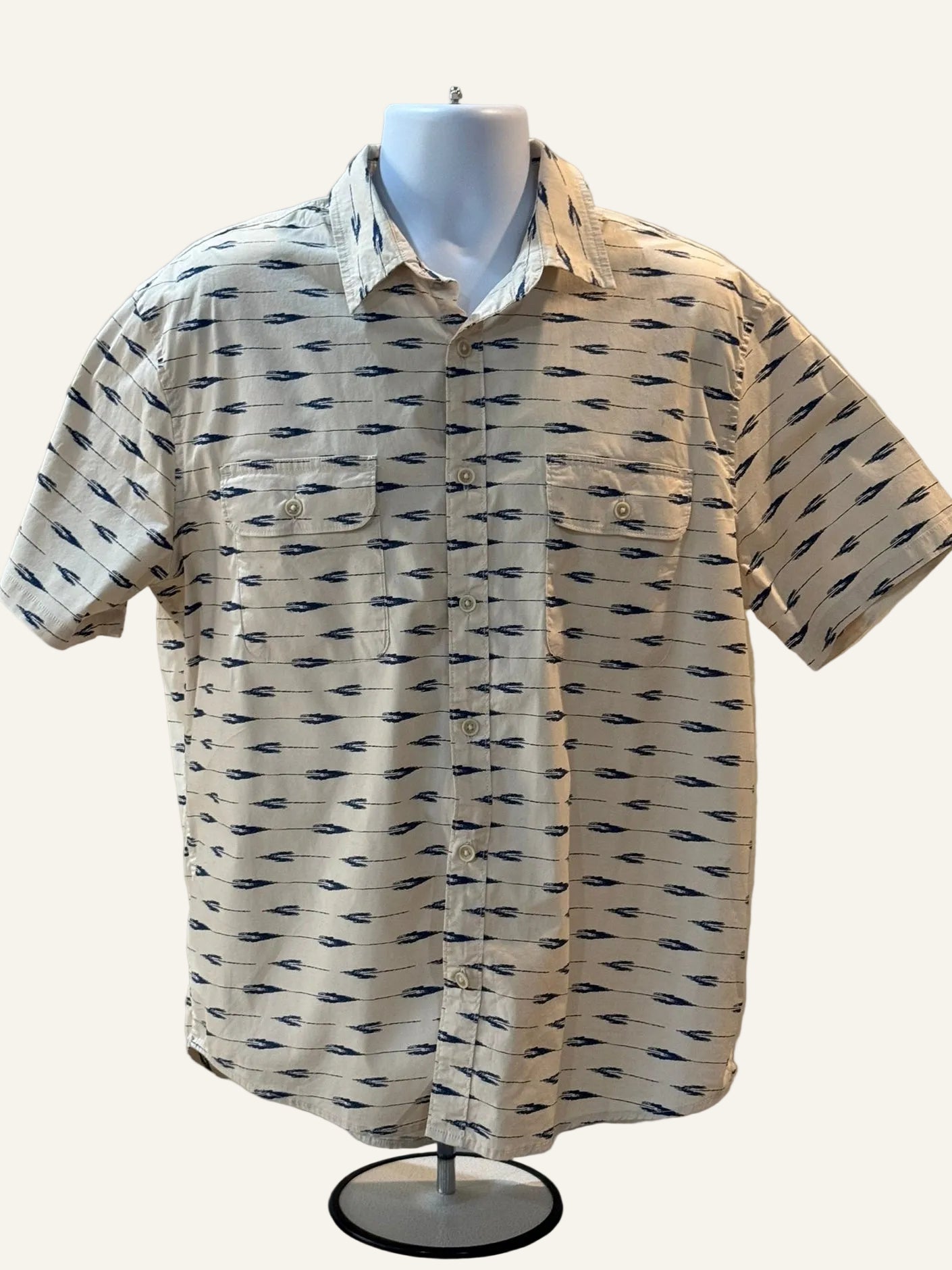 Lucky Brand Saturday Stretch Beige Shirt