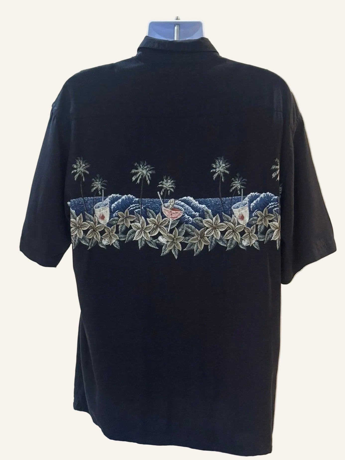 Pierre Cardin Black Hawaiian Shirt