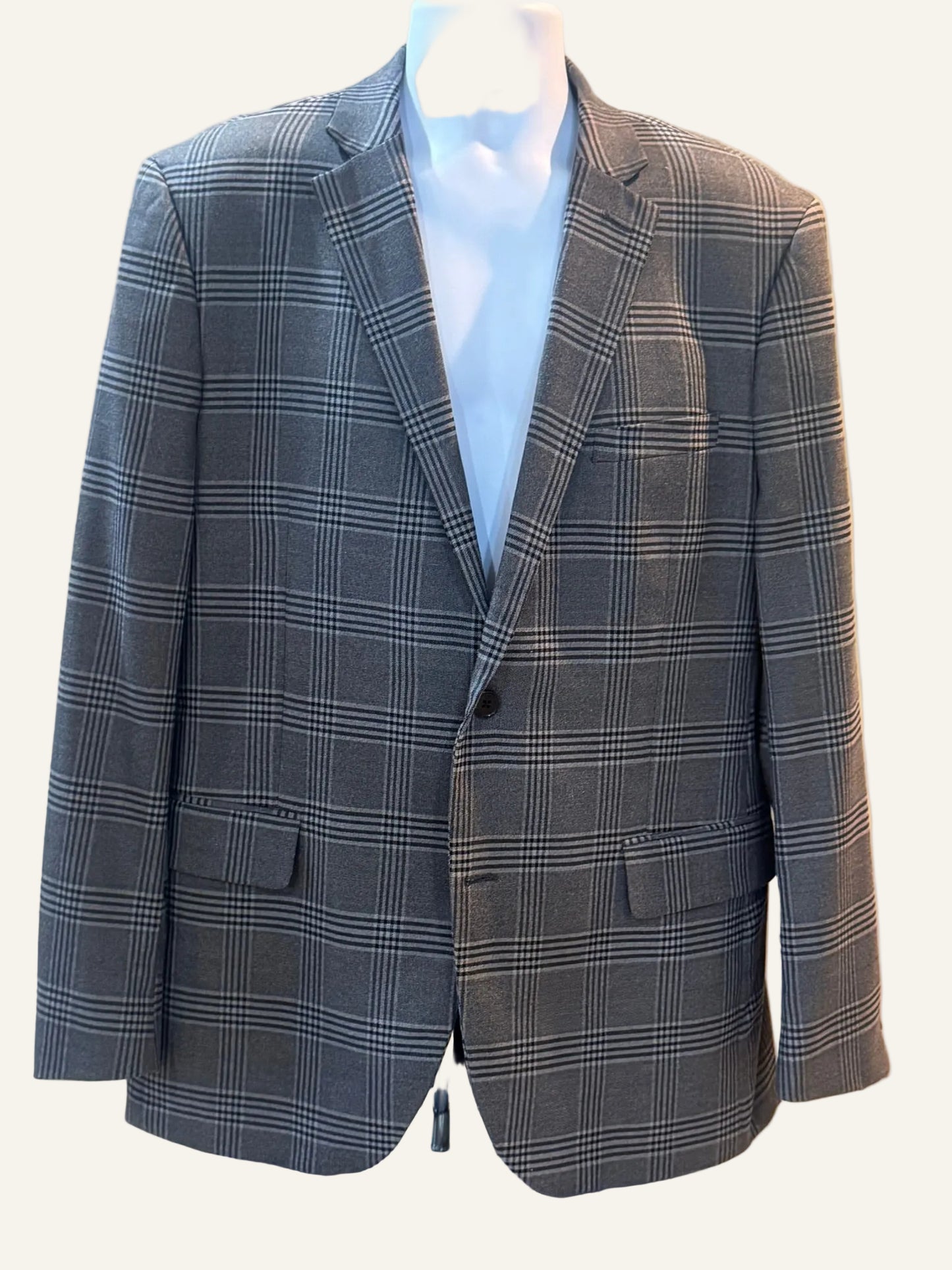 The Savile Row Company Gray Plaid Blazer