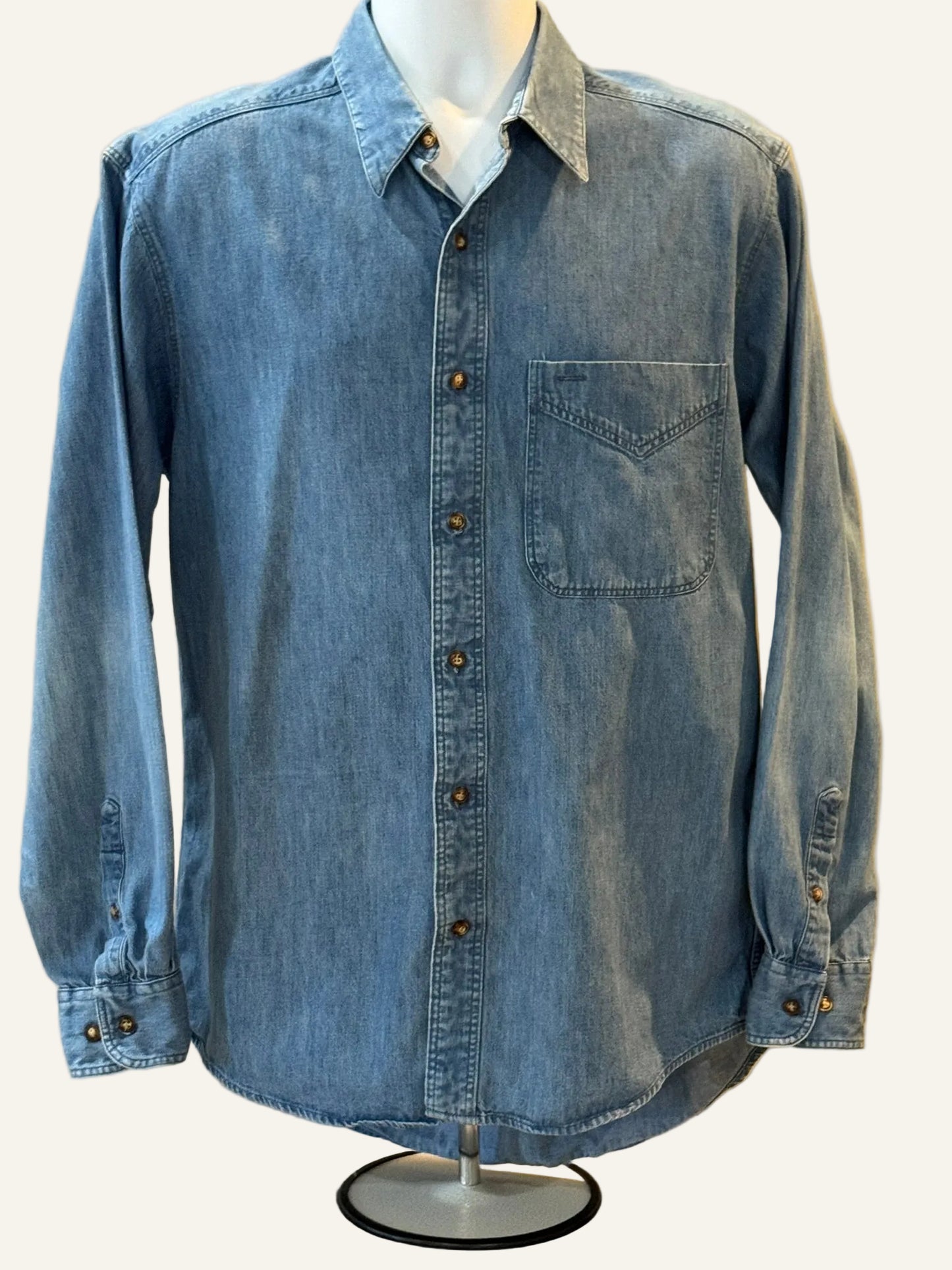 St. Durand Blue Denim Button-up Shirt