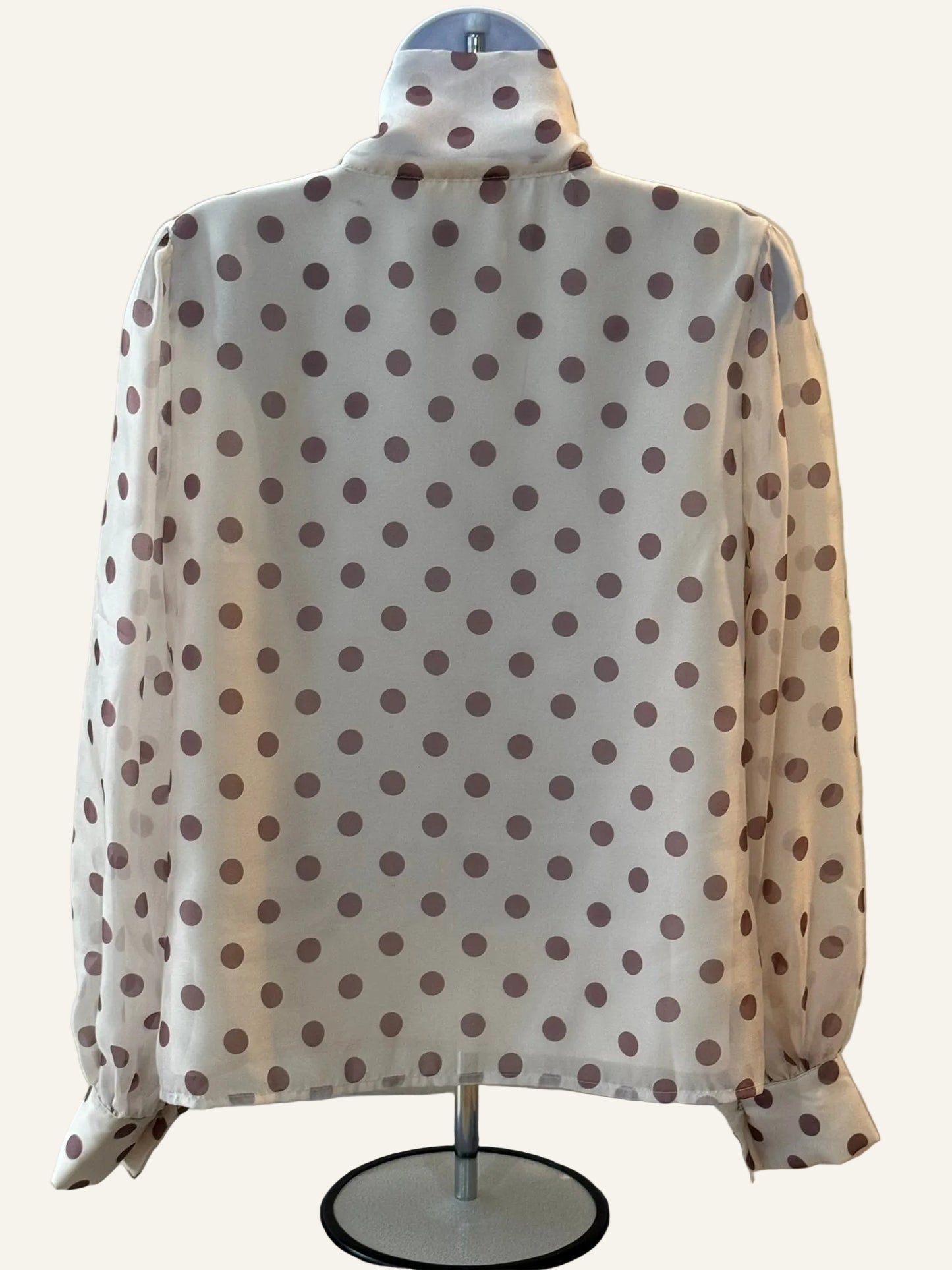 Vintage Mellody White Polka Dot Blouse