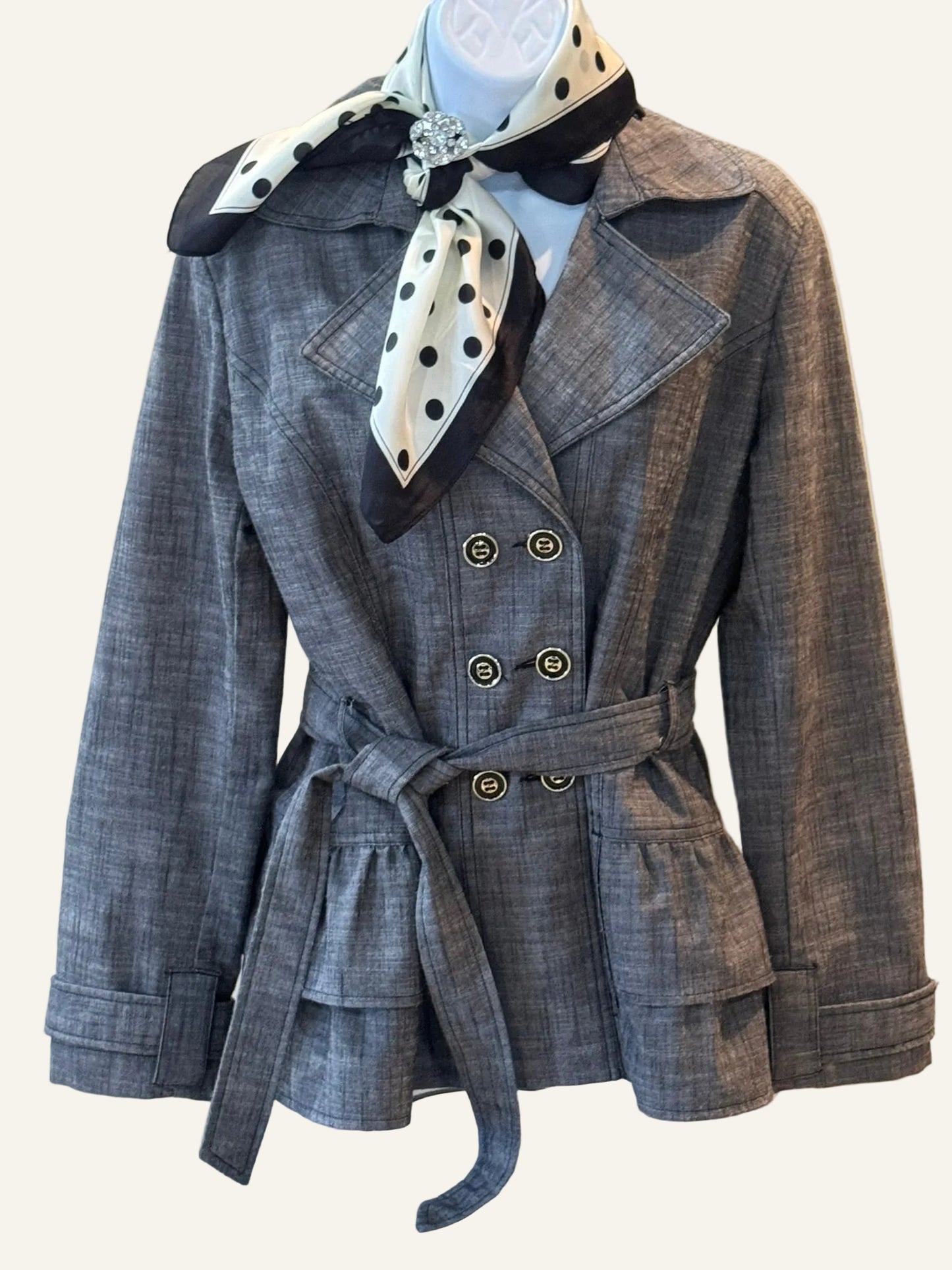 Cynthia Rowley Gray Belted Jacket