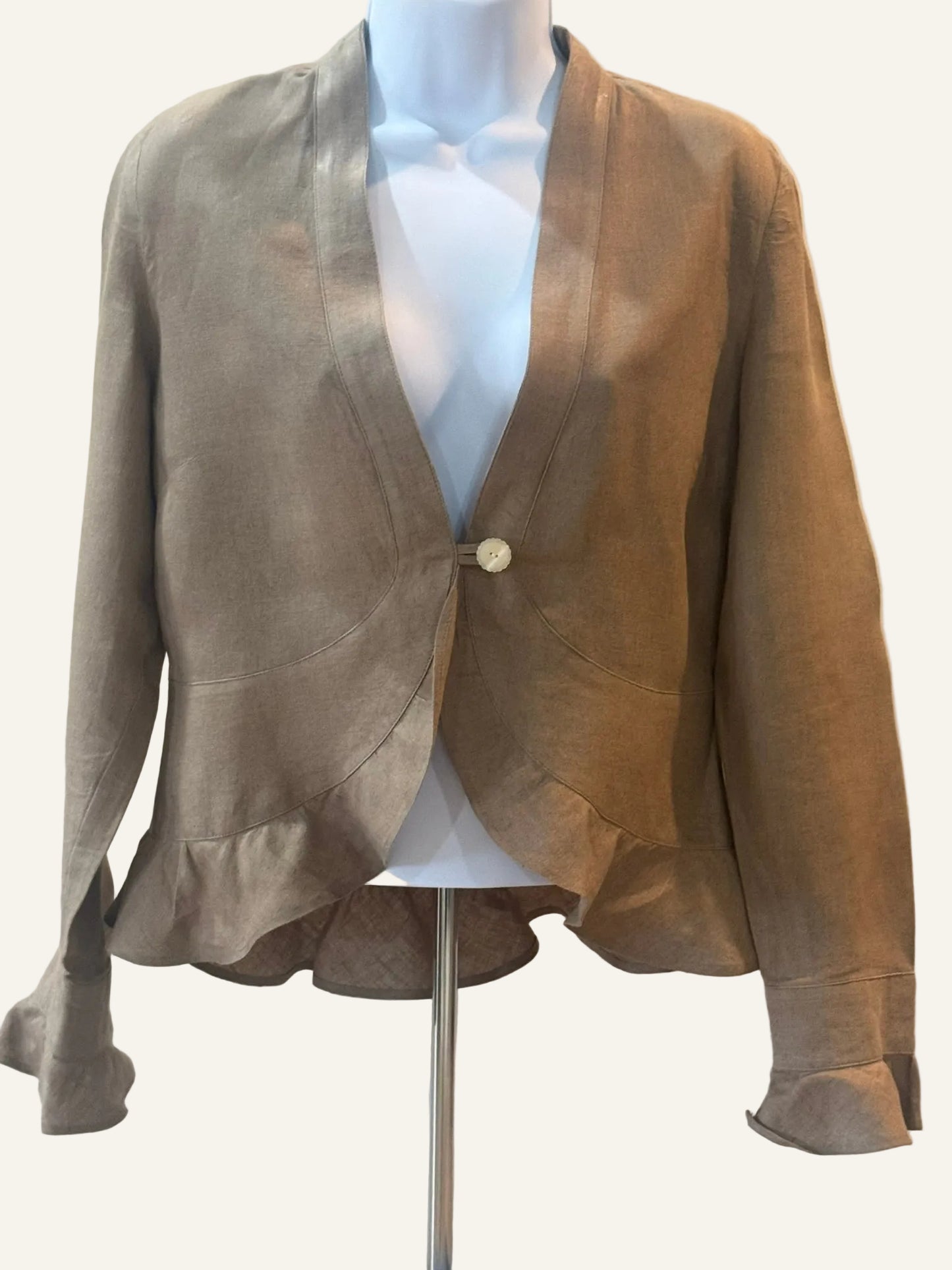 J. Jill Taupe Linen Jacket