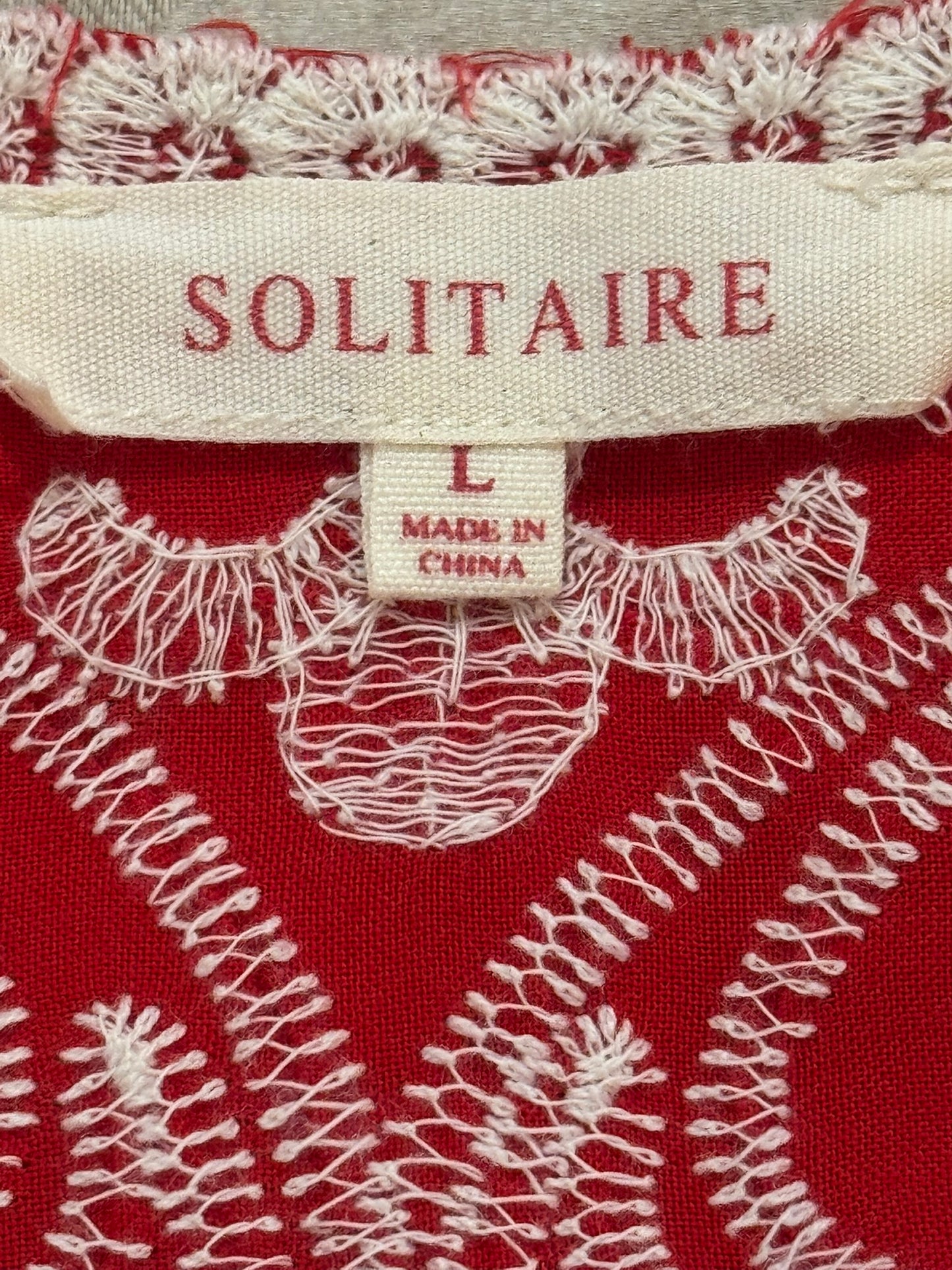 Solitaire Red Embroidered Top