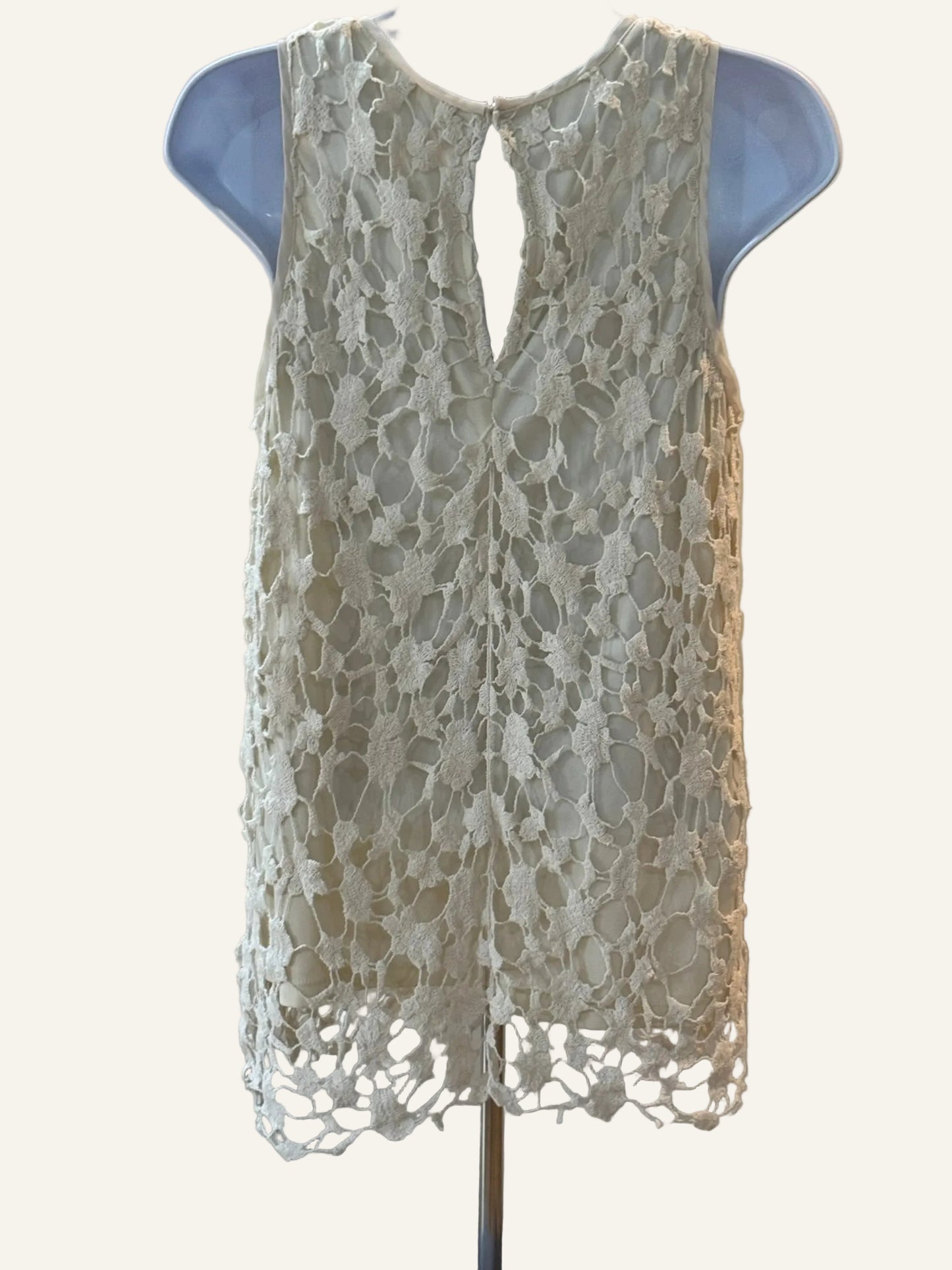 Adiva Ivory Crochet Overlay Top