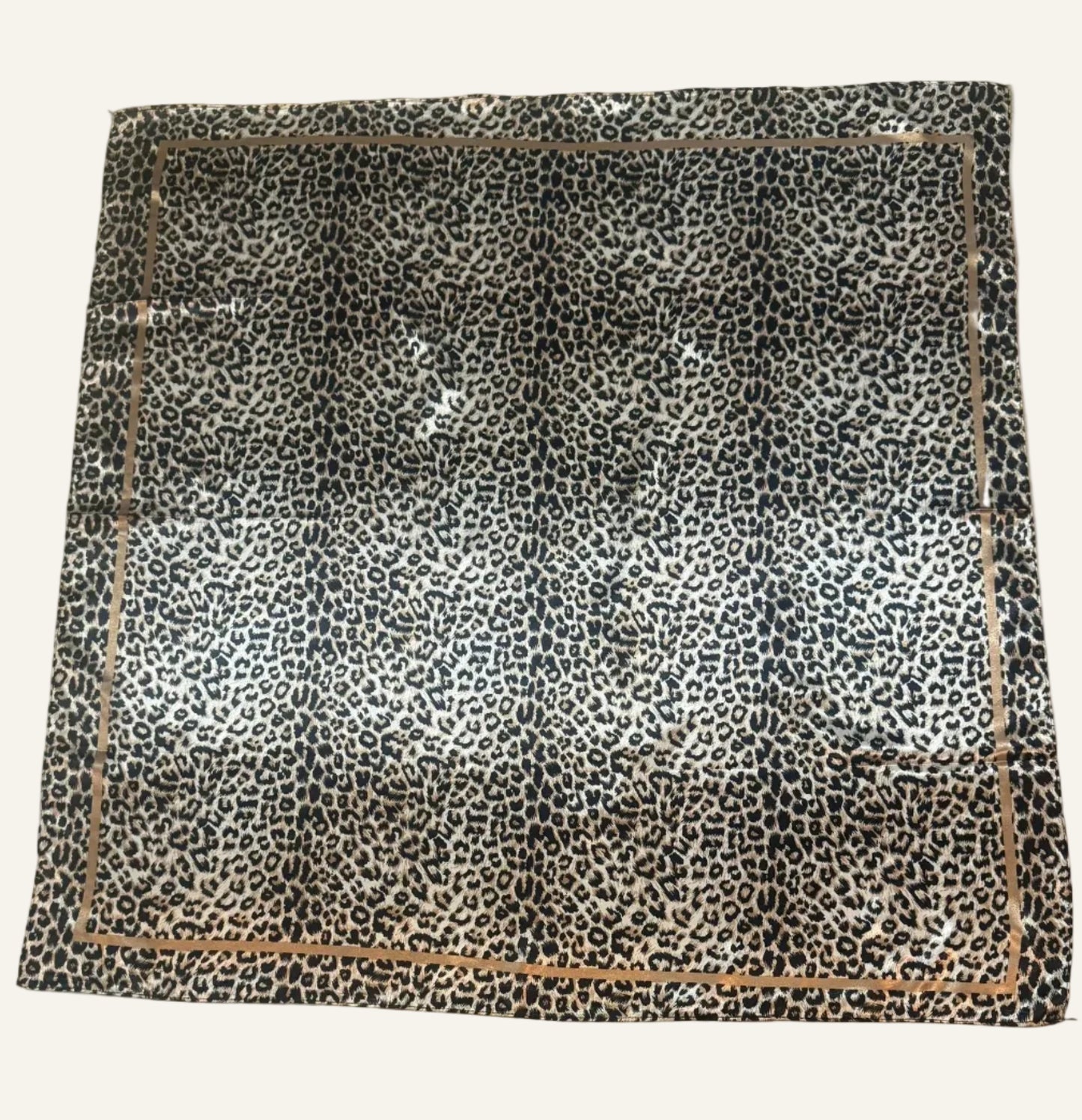 Leopard Print Silk/Satin Scarf - 90 X 90 cm