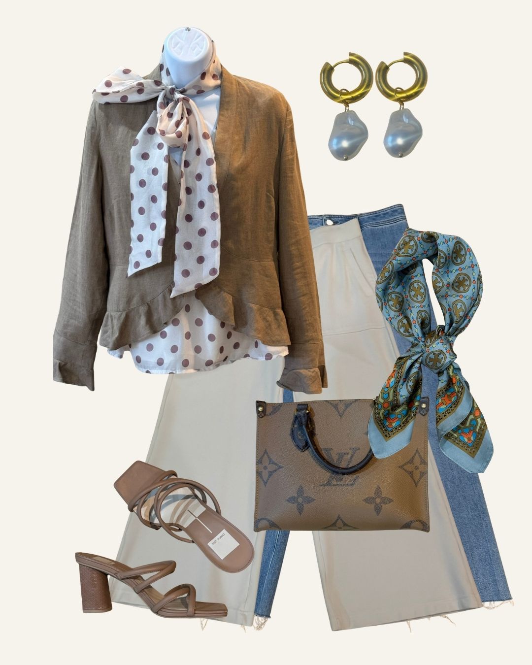 J. Jill Taupe Linen Jacket