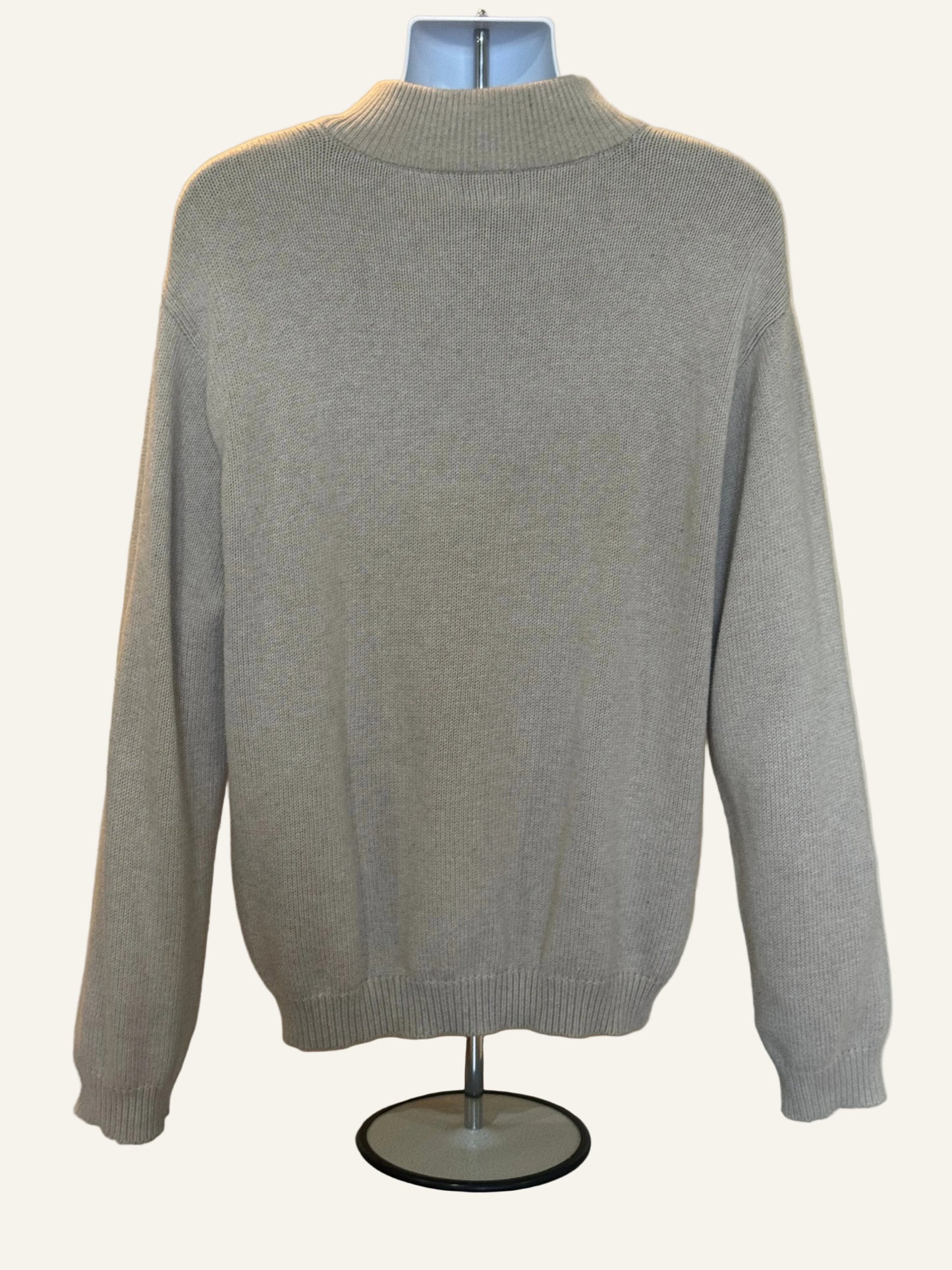 Chaps Gray Quarter-Zip Sweater