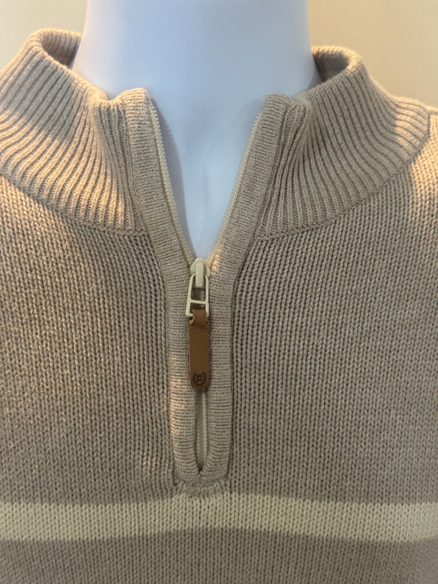 Chaps Gray Quarter-Zip Sweater