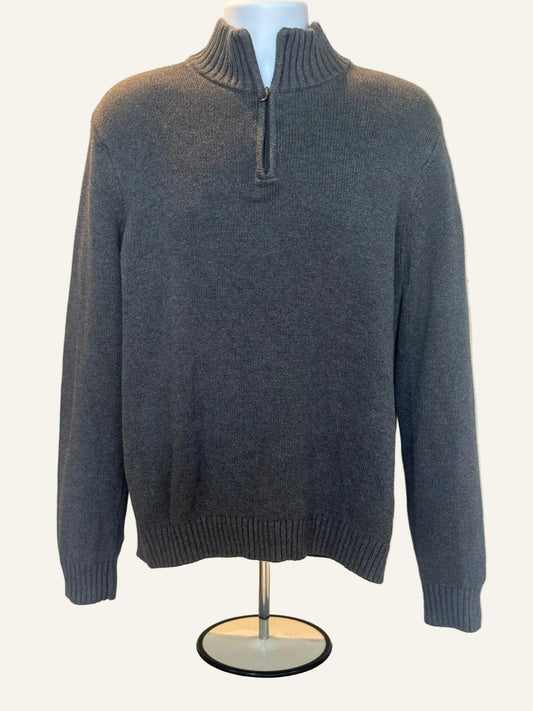 Croft & Barrow Gray Quarter-Zip Sweater