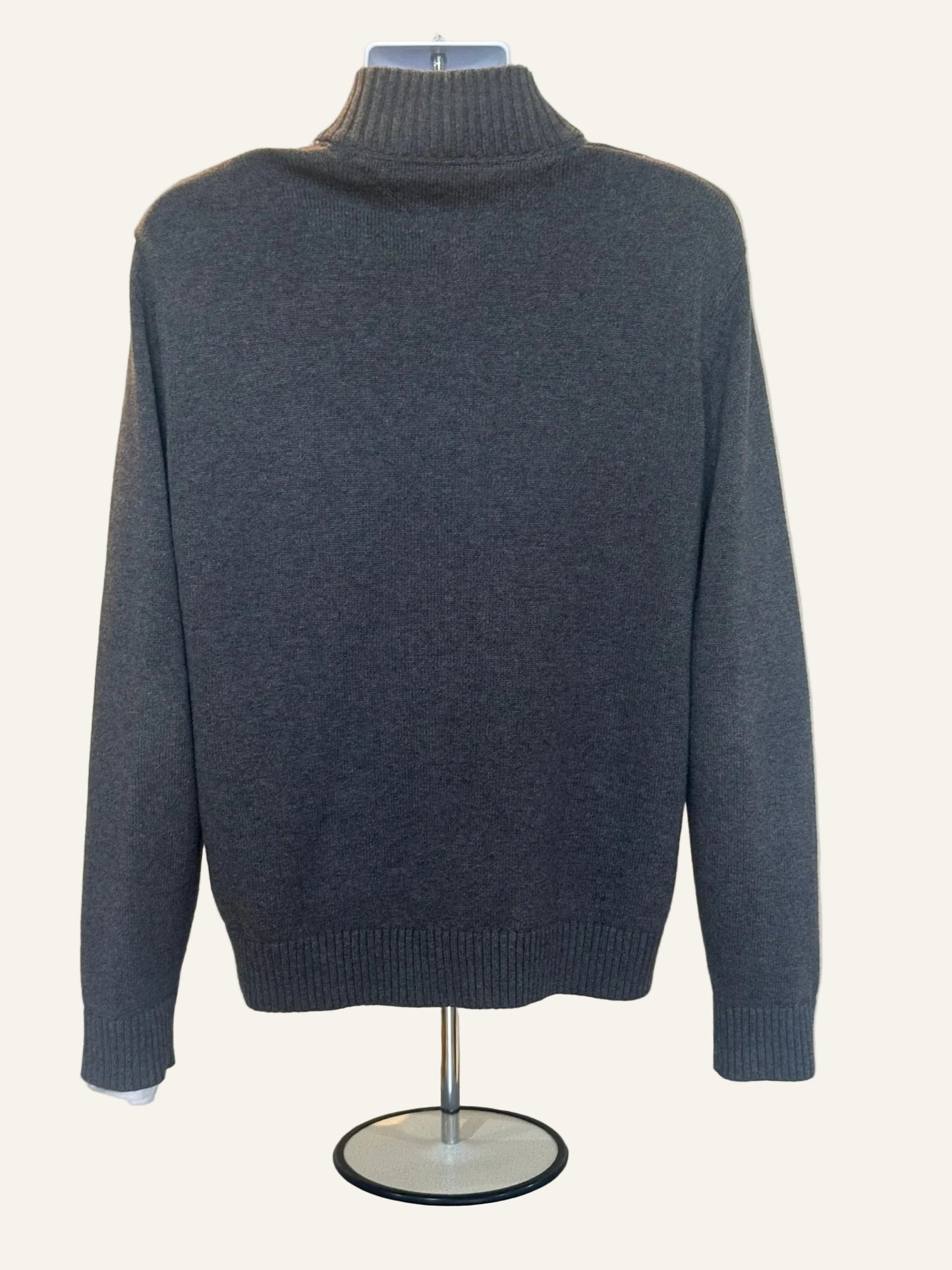 Tommy Hilfiger Gray Argyle Full-Zip Sweater