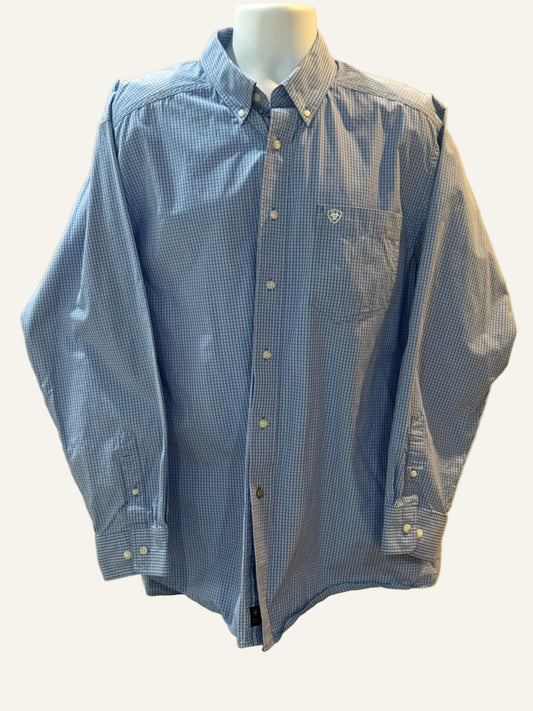 Ariat Pro Series Blue Checkered Western Shirt