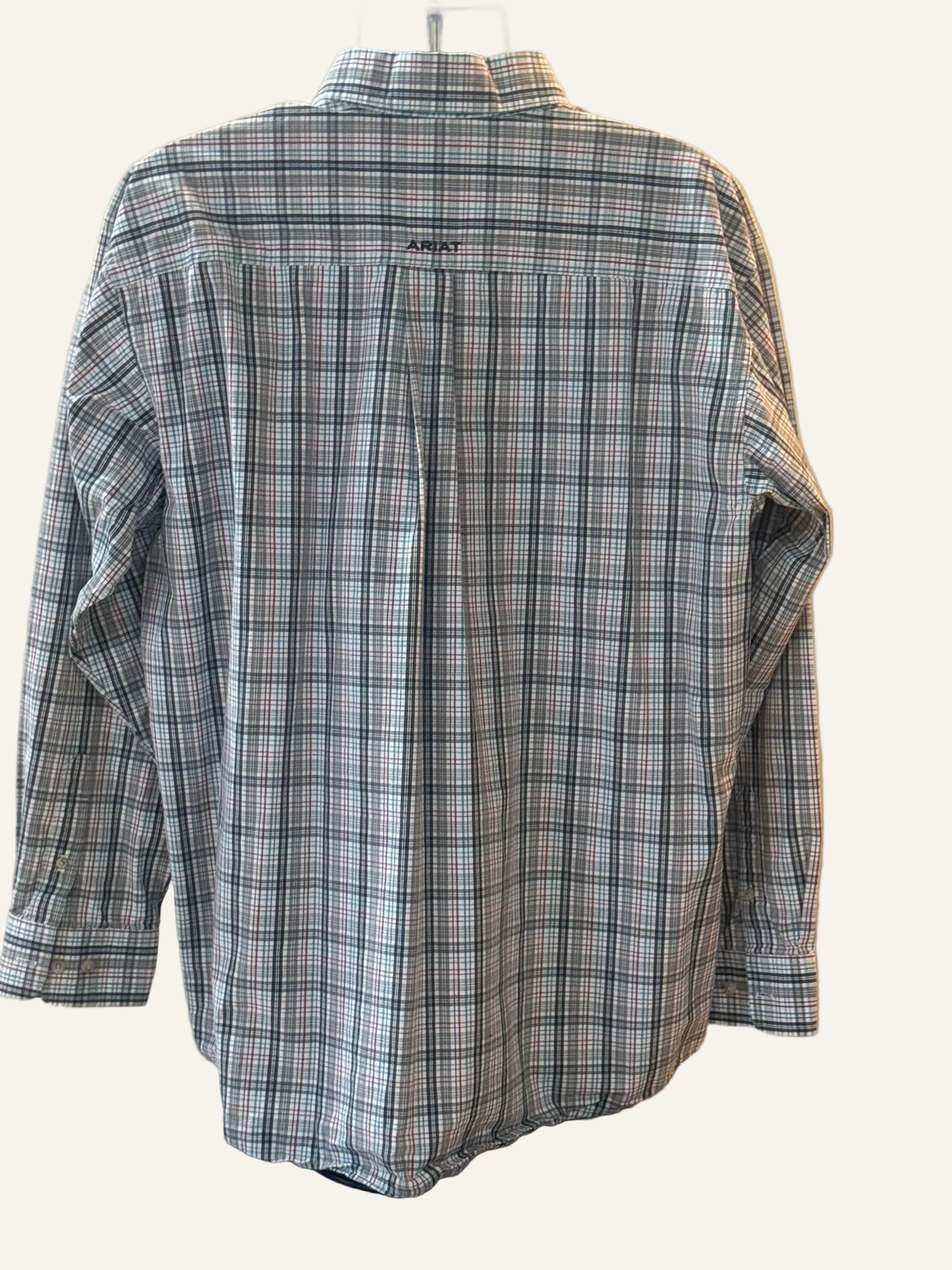 Ariat Pro Series Gray Plaid Western Shirt